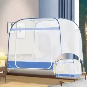 모기장 침대모기장 사각 더촘촘 원터치 1인모기장 블루 120x200cm