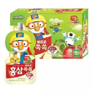 [팔도][소비기한 26.06.19까지] 뽀로로 홍삼쏙쏙 사과매실 100mlx10개입/1각