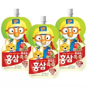[팔도][소비기한 26.06.19까지] 뽀로로 홍삼쏙쏙 사과매실 100mlx40개/1BOX