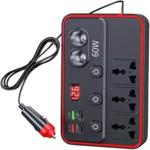 차량용 파워 인버터 12/24V 220V 휴대용 컨버터 자동차 콘센트 플러그 세단 픽업 트럭 SUV RV 노트북
