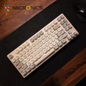 마이크로닉스 WIZMAX W85 TKL 유무선 기계식 한글 키보드 레트로 그레이