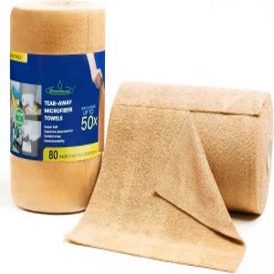 그린파운드 극세사 청소용 천 롤 -80팩 11.5x11.5 찢어진 수건 재사용 및 세탁 가능한 헝겊 오렌지