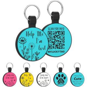 MYLUCKYTAG QUIET 코드 ID 목걸이 실리콘 QR 고양이 각인 맞춤형 반려동물