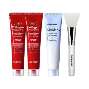 메디필 레드락토 랩핑마스크 70ml x2 + 물톡스 랩핑마스크 70ml 본품 + 브러쉬