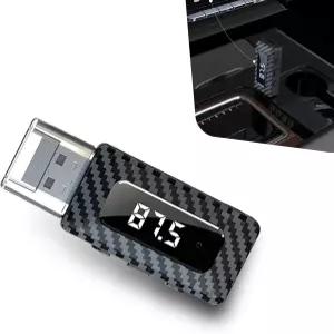 Zehiony 자동차 USB 블루투스 수신기 5.3 칩 FM 송신기 및 보조 LED 디스플레이가 있는 조절 가능한 오디오