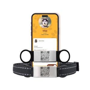 스마트 슬라이드 스테인리스 고양이 있는 반려동물 각인이 태그 QR 조용한 스틸 ID 코드