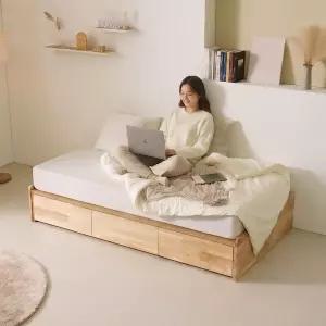 동서가구 말리 무헤드 3서랍 수납침대 내추럴 서랍높이 310 SS DF928538