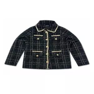 [오조크][오조크(OZOC)] 클래식 체크 트리밍 니트 자켓 (택가격 139000원)