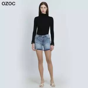 [오조크(OZOC)] 투톤 배색 컷오프 데님 숏팬츠 (택가격: 78000원)