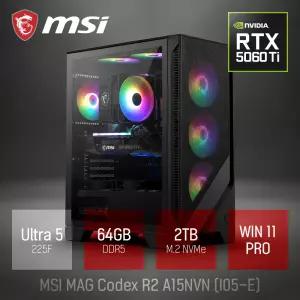 ⓒ MSI MAG Codex R2 A15NVN 에센셜 I05-E 울트라5 225F 64GB 2TB WIN11 / 고성능 편집 게이밍 브랜드PC
