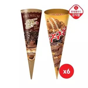 [신세계라이브쇼핑]구구콘 160mlx6개+프리미엄 월드콘 초코브라우니 160mlx6개