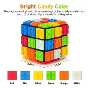 빌딩 블록 3D 매직 퍼즐 큐브 3x3x3 DIY 피젯 토이 브릭 스트레스 해소 감각 자극 ADHD 교육용 게임