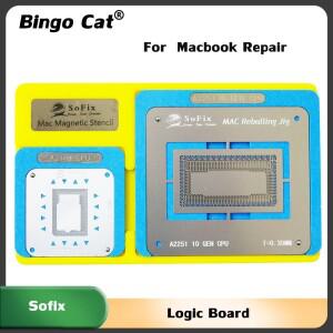 Sofix 로직 보드 BGA 마그네틱 스텐실 맥북 호환 PMU SMC T1 T2 RAM 낸드 WiIF A1534 A1932 A2141 6 7 8 9