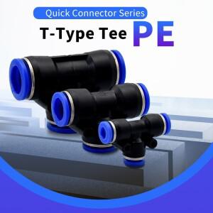 3웨이 OD 호스 튜브 푸시 인 에어 가스 피팅 퀵 커넥터 어댑터 T자형 티 공압 10mm 8mm