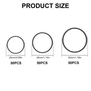 턴테이블 카세트 플레이어용 고무 드라이브 벨트 테이프 녹음기 기계 직경 25mm 30mm 1.2mm 50PCs