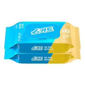 스카트 기름 찌든때 세정 탈취 티슈 30매 X 2개