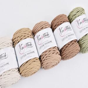 KNOTITUDE DIY 핸드 뜨게, 재활용 코튼 코드, 마크라메 로프, 크로셰 원사, 및 4mm