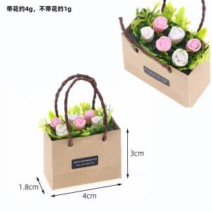 인형 집 미니어처 시뮬레이션 튤립 꽃 종이 가방 화분에 심은 마이크로 풍경 즙이 많은 분재 식물 요정 정