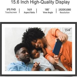 15.6인치 스마트 디지털 사진 WiFi 64GB 프레임 HD 터치스크린 (영국/EU/미국 플러그) 가족 모임 선물용 I