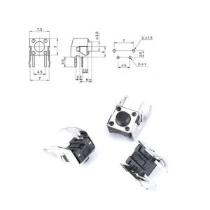 20PCS 6*6*5mm 4Pin 터치 버튼 마이크로 스위치 셀프 리셋 90도 측면 삽입 브래킷 6*6*4.3/5/6/7/8/9.5mm