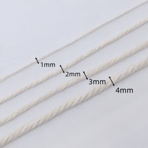 50-100m 화이트 마크라메 코튼 코드 1/2/3/4mm 크로셰 실 로프 DIY 공예 뜨개질 스트링 파티 장식 바느질