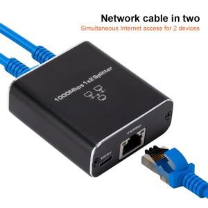 기가비트 이더넷 스플리터 1:2 USB 전원 케이블 포함 LAN 고속 RJ45 PC TV 박스 라우터 공유기용