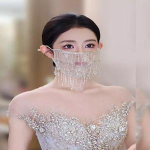 신부용 레이스 자수 큐빅 여름용 자외선차단 마스크