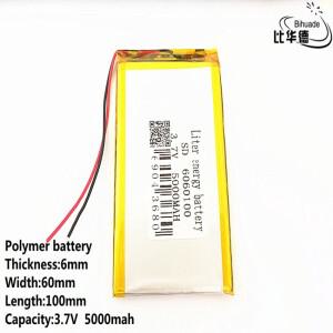 10개/몫 3.7V 5000mAh 6060100 폴리머 리튬 LiPo 충전식 배터리 GPS PSP DVD 용