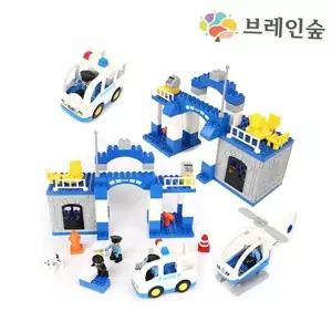역할놀이 블록 장난감 어린이 경찰차 경찰관 교육용 조립
