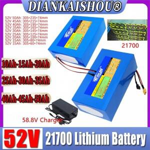52V 50Ah  21700 리튬 배터리 팩 0-2000W 전자 바이크 오토바이 스쿠터 셀용 고전력