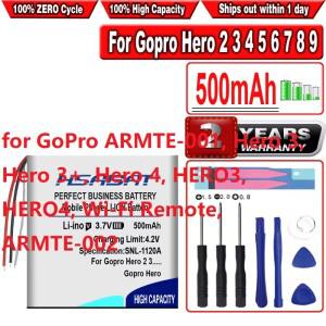 GoPro ARMTE-001 Hero 3 4 HERO3 Wi-Fi 리모컨 HSABAT 500mAh 배터리