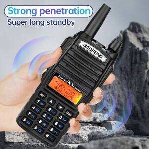 1PC 바오펑 EU82X UV-82 무전기: 10W 출력 휴대용 장거리 양방향 듀얼밴드 VHF/UHF 캠핑용