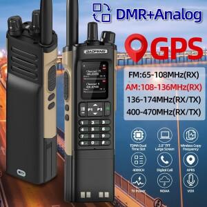 바오펑 DM-32 GPS DMR 무전기 AES256 암호화 듀얼 밴드 UHF VHF 항공밴드 FM AM GMRS 디지털 (야외 캠핑용
