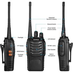 2개 세트 시빌 BF-888s 무전기 바오펑 UHF 430-440MHz 16채널 휴대용 장거리 ABS 핸드헬드 송신기 야외 라