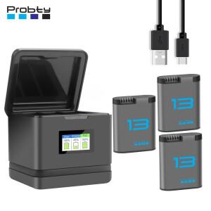 GoPro Hero 13용 Enduro 배터리 2280mAh LCD 3채널 고속 충전 케이스 보관함 정리함 Go 액세서리