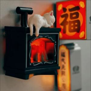 레트로 크리스마스 리스 냉장고 자석: 발광 핸드헬드 램프, 미니어처 벽난로 홈 데코, 여가 시간 선물