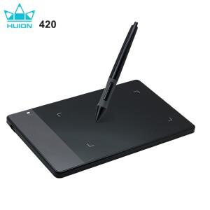 HUION- 420 4 인치 디지털 태블릿 미니 소형 USB 서명 펜 그래픽 그리기 OSU 게임