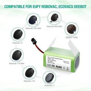 정품 교체용 배터리, Conga Excellent, Deebot N79S/N79, Tesvor X500, Robovac 11 충전식 리튬 이온, 14.