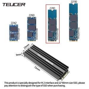 TEUCER SSD 방열판 M.2 NVME 솔리드 스테이트 디스크 드라이브 데스크탑 PC PS5 용 열 실리콘 패드가있는