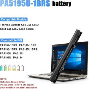 도시바 새틀라이트 C55 C50-B PA5184U/PA5195U/PA5186U-1BRS용 스카워 PA5185U-1BRS 배터리