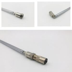 로드 안테나 3.5mm 어댑터 FM 라디오 교체 텔레스코픽 나사 F 유형 수 플러그 커넥터 AV 스테레오 수신기