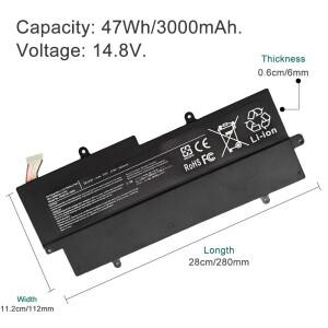 BOTODA PA5013U-1BRS 도시바 포르테지 Z835 시리즈 울트라북 14.8V/47Wh-3000mAh 노트북 배터리 무료 도구