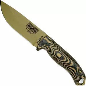 ESEE-5 1095 카본 스틸 블랙 키덱스 시스(다크 어스 블레이드 코요테/블랙 G10 3D 핸들)