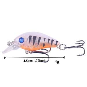 1/8개 4g 4.5cm 크랭크베이트 낚시 미끼 인공 하드베이트 크랭크 루어 세트 싱킹 미노우 워블러 용품