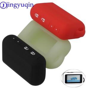 Jingyuqin 양방향 자동차 알람 실리콘 커버 케이스, 스타라인 E90, E62 용, 러시아 LCD 리모컨 전용