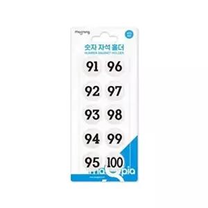[마그피아]고품질 마그피아 원형 숫자 자석홀더 소 MMN-21 91~100_21mm 모양자석 오피스용품 WFO8IE3