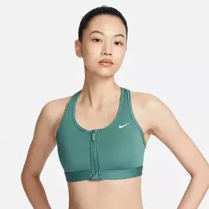 [나이키]브라탑 QQM FN2732-361 스우시 프런트지퍼 미디엄 서포트 패드 스포츠 브라