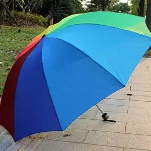 무지개 3단 우산 3단우산 양산우산겸용 무지개우산 3단우산