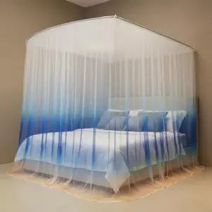 실내모기장 블루 그라데이션 U자형 침대 모기장 설치형 텐트 120x200cm