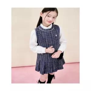빈폴 키즈 러블리 빙키 걸즈 클래식 베스트형 트위드 원피스&퍼 가방 세트